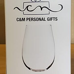 The Cat is Home stemless wine glass, 17 oz.