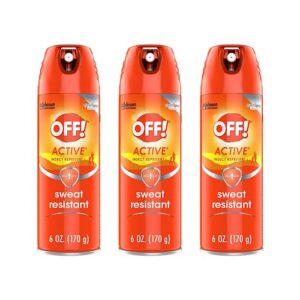 off! active insect repellent, sweat resistant 6 oz ( pack of 3)