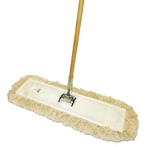 boardwalk bwkm245c 24 in. x 5 in. cotton head 60 in. wood handle cotton dry mopping kit - natural (1-kit)