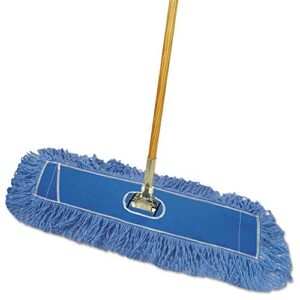 boardwalk dry mopping kit, 24 x 5 blue synthetic head, 60" natural wood/metal handle