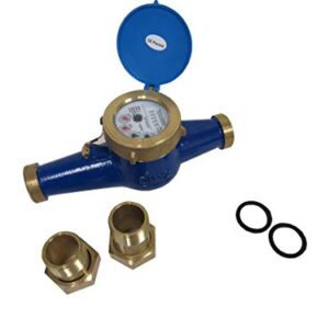 PRM 3/4" NPT Multi-Jet Water Meter, Brass Body - NOT for Potable Water