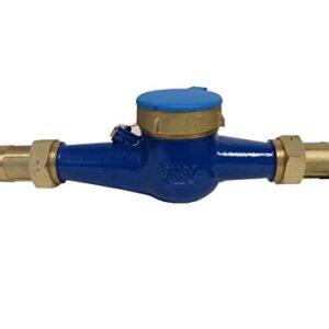 PRM 3/4" NPT Multi-Jet Water Meter, Brass Body - NOT for Potable Water