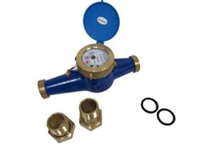 prm 1-1/4 inch npt multi jet water meter, brass body - not for potable water