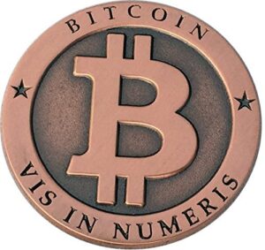 bitcoin miner token antique copper commemorative souvenir round by coinedbits | limited edition with plastic display case