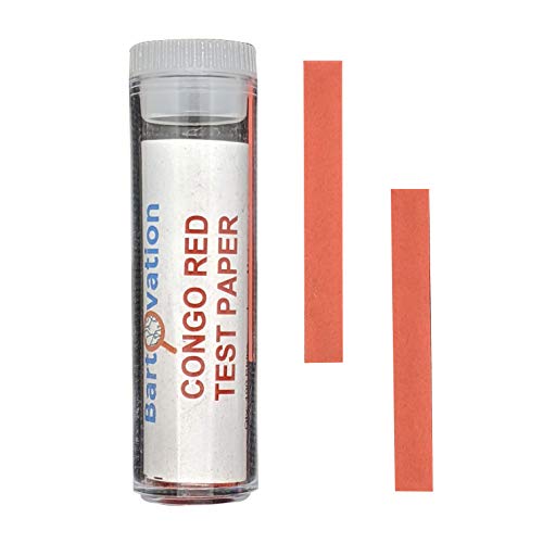 Congo Red Test Paper [Vial of 100 Strips] for Qualitative Narrow-Range pH 3.0 to 5.2 Tests