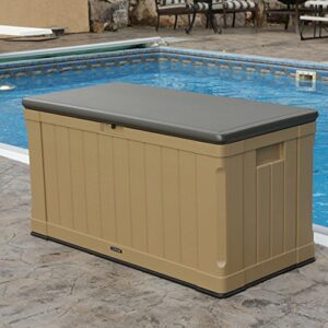 LIFETIME 60167 Outdoor Storage Box, 116 Gallon, Heather Beige