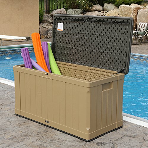 LIFETIME 60167 Outdoor Storage Box, 116 Gallon, Heather Beige