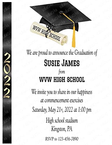 Personalized Graduation Commencement Invitation (gradcom904) (sold in packs of 12)