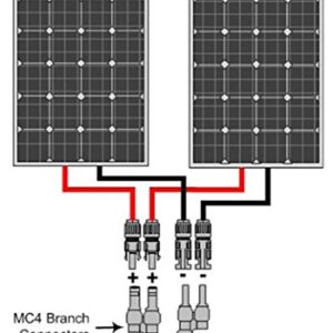 eoocvt 1 Pair Solar Energy Panel MC-4 T Branch Connectors Cable Coupler Combiner - 1 Male to 4 Female(M/4F) and 1 Female to 4 Male(F/4M)