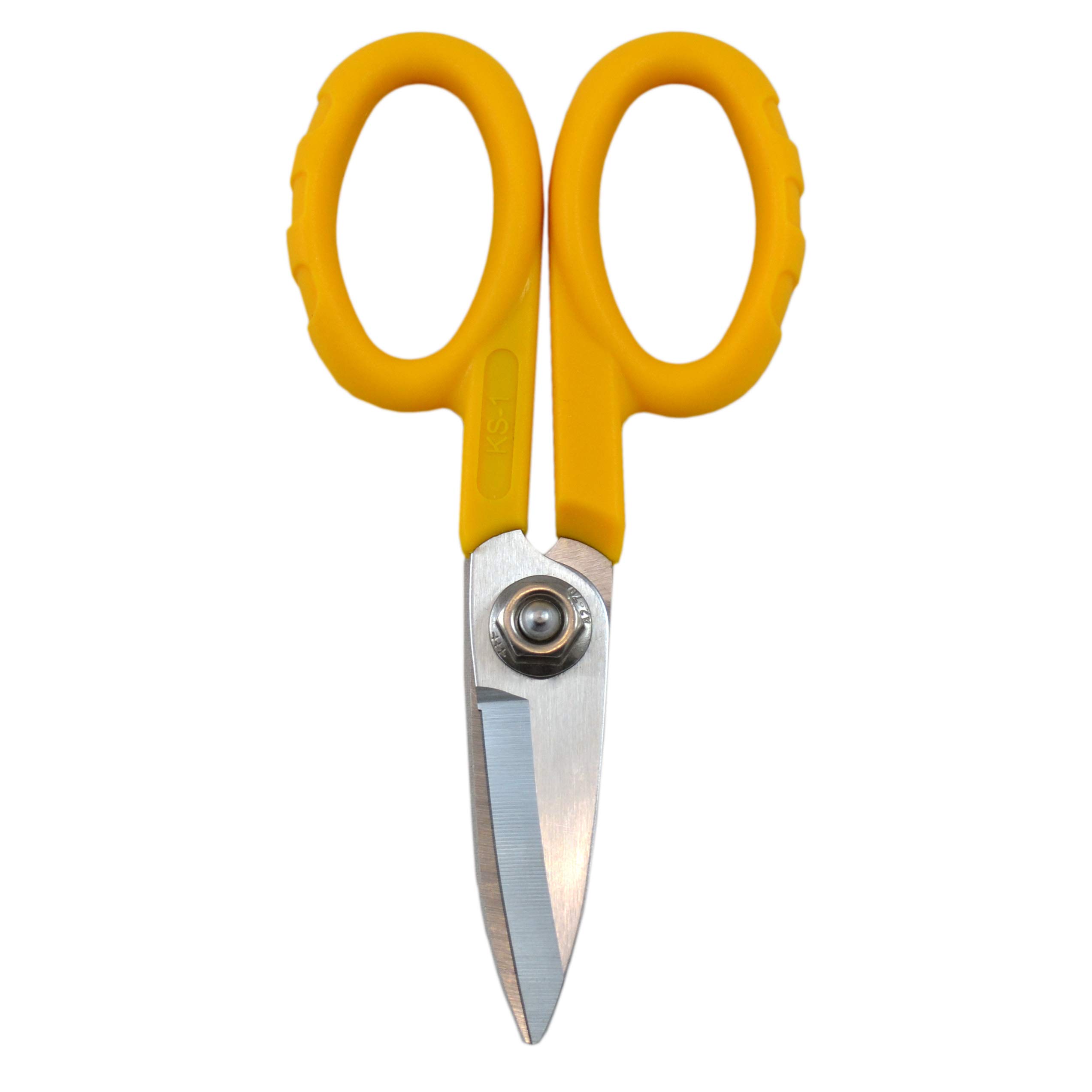 Miller KS-1 Yellow Fiber Optic Kevlar Scissors, Easily Portable Utility Scissors for Working Technicians, Electricians, and Installers, Heavy-Duty Cable Cutters, 5.5 Inches