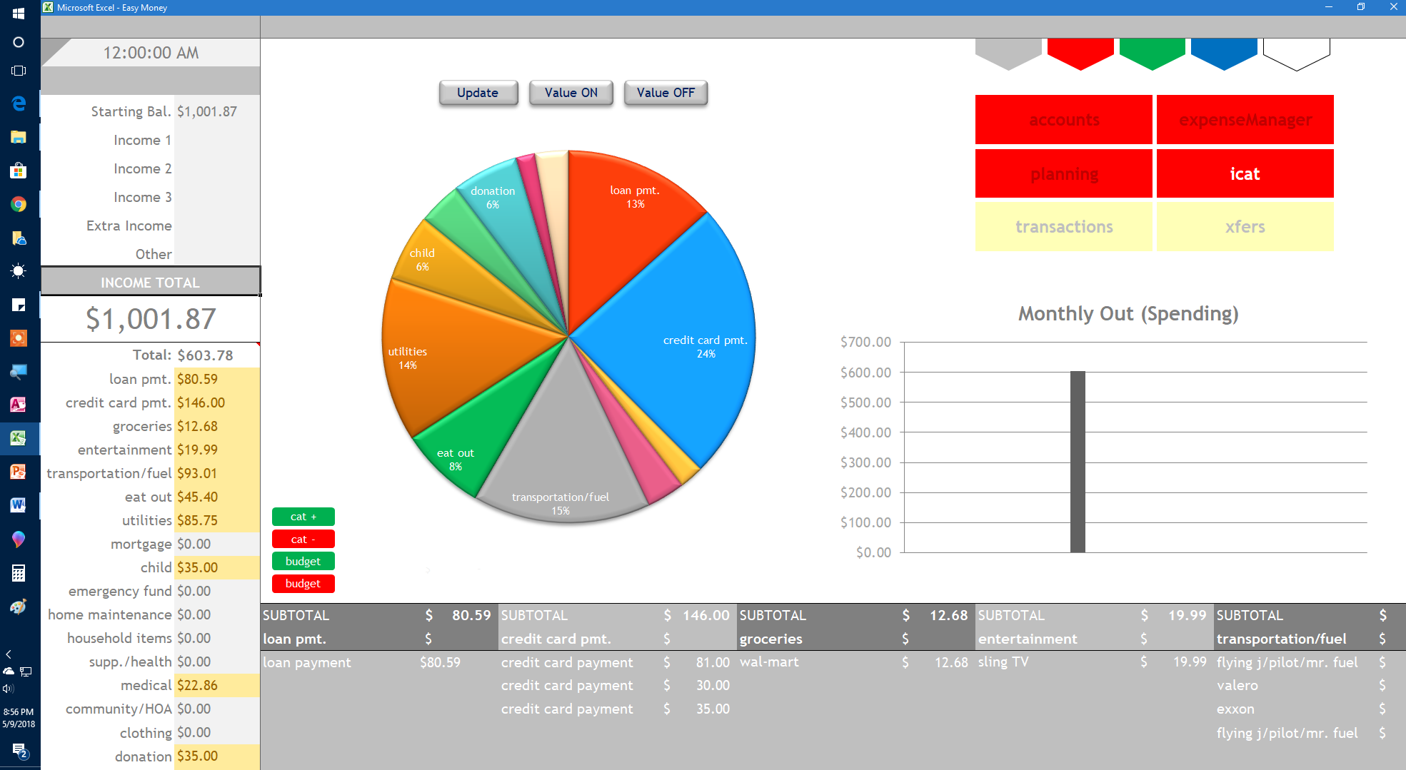 Easy Money (Personal Finance App/Money Manager/Account Simulator) [Download]