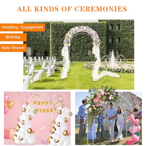 Adorox 7.8ft Backdrop Stand - Balloon Arch Kit, Stable Balloon Arch Frame, Metal Wedding Arch for Wedding Birthday Party Baby Shower Decoration(White)