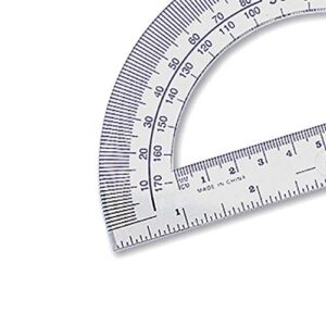 hand2mind 5314A Student Math Protractor, Clear, 20 Count (Pack of 1)