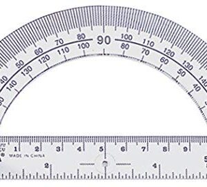 hand2mind 5314A Student Math Protractor, Clear, 20 Count (Pack of 1)