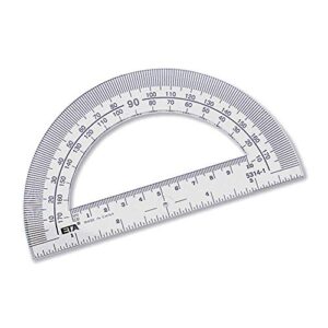 hand2mind 5314A Student Math Protractor, Clear, 20 Count (Pack of 1)