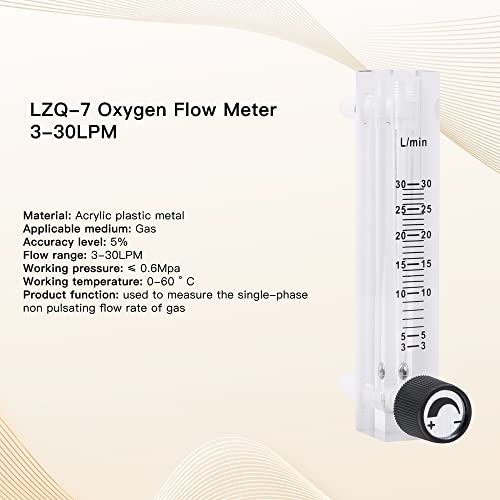 CNBTR Multicolor Acrylic 3-30LPM LZQ-7 Oxygen Air Gas Flowmeter with Control Valve for Oxygen Adjustable