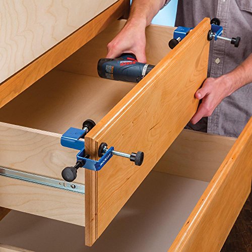Rockler Cabinet Drawer Installation Clamps – Right, Left-Side Drawer, Cabinet Installation Tools – Steel, Plastic Drawer Front Clamps - Front Drawer Woodworking Clamps for Easy, Fast Installation