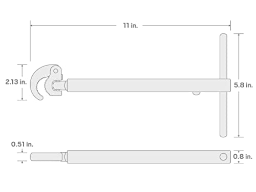 TEKTON 10 to 17 Inch Telescoping Basin Wrench (3/8 - 1-3/8 in.) | WRN92002