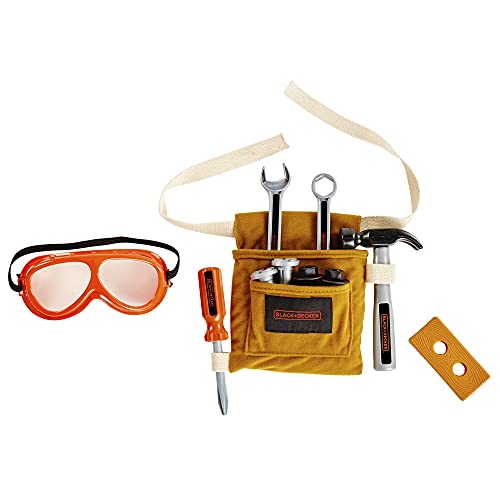 Black + Decker Jr Tool Belt Set with 11 Tools and Accessories