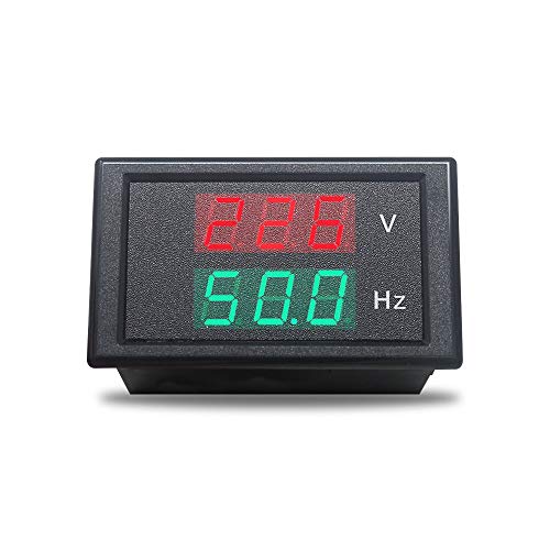 KETOTEK Digital AC Voltmeter Panel Mounting Meter AC80-300V Frequency Counter 45.0-65.0 HZ LED Display Voltage Volt Frequency Meter Tester Gauge