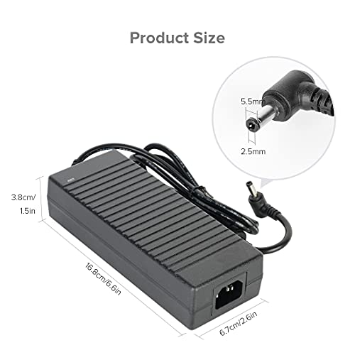 BTF-LIGHTING AC100-240V to DC12V10A Max120W 9A 8A 7A 6A 5A 4A 3A 2A 1A Power Supply Adapter Converter with 5.5x2.1mm DC Output Jack for WS2815 WS2811 5050 3528 5630 FOB COB etc LED Strip Module Light