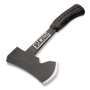 ESTWING Camper's Axe - 14" Hatchet with Forged Steel Construction & Shock Reduction Grip - EB-25A