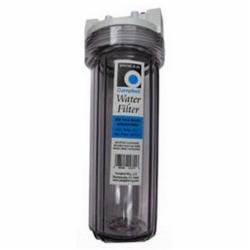 campbell mfg efh10c-b plastic filter housing (economy) water filter, clear w/button