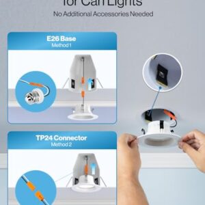 Sunco 10 Pack Retrofit LED Recessed Lighting 4 Inch, 5000K Daylight, Dimmable Can Lights, Baffle Trim, 11W=60W, 660 LM, Damp Rated - ETL
