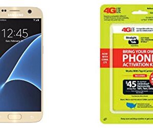 SAMSUNG Straight Talk Galaxy S7 Platinum Gold 32GB Runs on Verizon's 4G XLTE Via Straight Talk's $45.00 5GB Unlimited Talk & Text Service Card Not Included