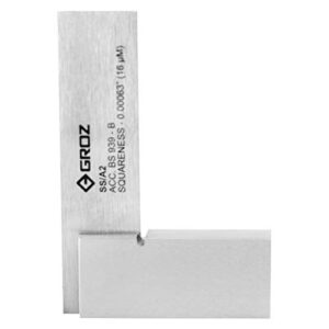 groz 01000 2" precision steel square, 16 microns squareness