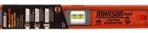 Johnson Level & Tool 1254-2400 Magnetic Heavy Duty I-Beam Aluminum Level, 24", Orange, 1 Level