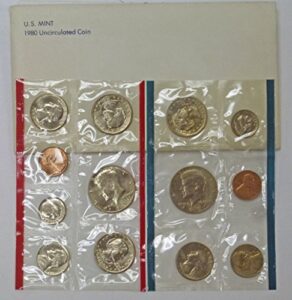 1980 p & d mint set uncirculated coin set ogp
