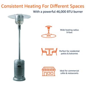 Amazon Basics Slate Grey Commercial Patio Heater and Standup Patio Heater Cover Set