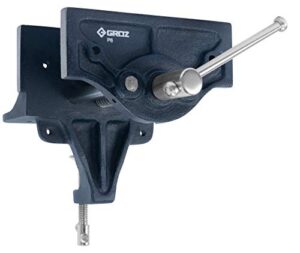 groz portable woodworking vise, 6-inch, clamp on or bolt to bench, cast iron with "toe-in" feature (39006)