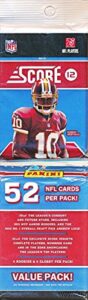 2012 score football massive factory sealed jumbo rack pack with 52 cards! ! look for rookie cards & autographs of andrew luck, russell wilson, robert griffen & all the top 2012 nfl draft picks!