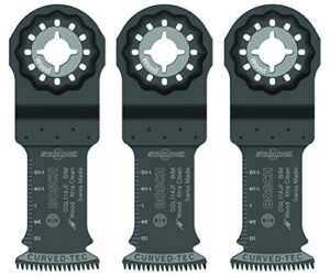 bosch osl114jf-3 3-pack 1-1/4 in. starlock oscillating multi tool wood curved-tec bi-metal xtra-clean plunge cut blades for applications in cutting wood, hardwood, laminate