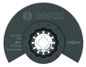 bosch osl312f 1-piece 3-1/2 in. starlock oscillating multi tool all purpose bi-metal flush cut blade for applications in wood, wood with nails, drywall, pvc, metal (nails and staples)