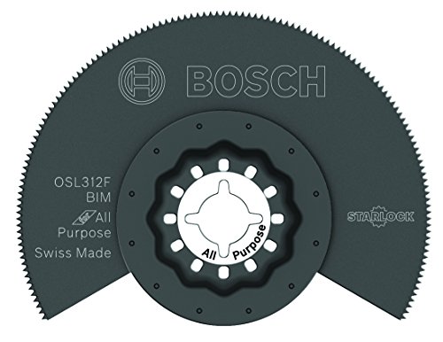 BOSCH OSL312F 1-Piece 3-1/2 In. Starlock Oscillating Multi Tool All Purpose Bi-Metal Flush Cut Blade for Applications in Wood, Wood with Nails, Drywall, PVC, Metal (Nails and Staples)