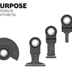 BOSCH OSL312F 1-Piece 3-1/2 In. Starlock Oscillating Multi Tool All Purpose Bi-Metal Flush Cut Blade for Applications in Wood, Wood with Nails, Drywall, PVC, Metal (Nails and Staples)
