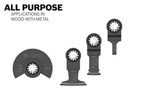 BOSCH OSL312F 1-Piece 3-1/2 In. Starlock Oscillating Multi Tool All Purpose Bi-Metal Flush Cut Blade for Applications in Wood, Wood with Nails, Drywall, PVC, Metal (Nails and Staples)