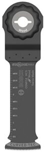 bosch osm114 1-piece 1-1/4 in. starlockmax oscillating multi tool wood curved-tec high-carbon steel plunge cut blade for extreme-duty general-purpose applications in wood