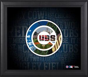 chicago cubs framed 15" x 17" team heritage collage - mlb team plaques and collages