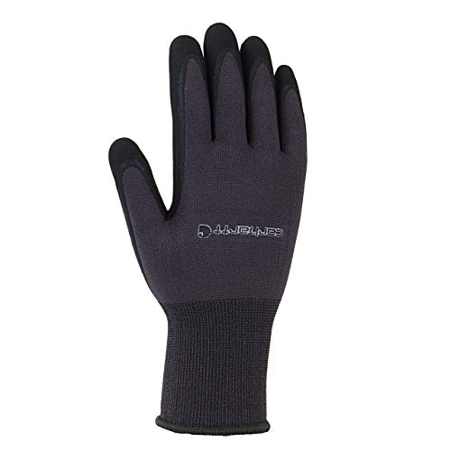 Carhartt Men's All Purpose Micro Foam Nitrile Dipped Glove, Gunmetal, Large