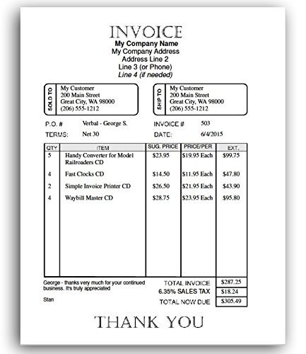 Simple Invoice Printer