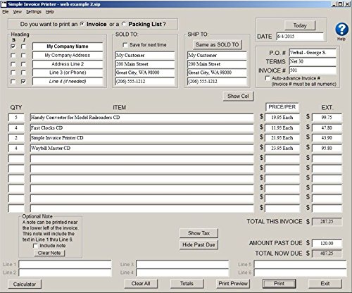 Simple Invoice Printer