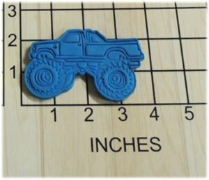 mudding monster truck shaped cookie cutter and stamp #1265