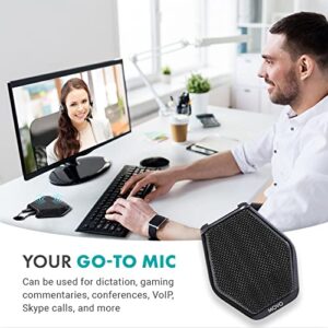 Movo MC1000 Conference USB Microphone for Computer Desktop and Laptop with 180° / 20' Long Pick up Range Compatible with Windows and Mac for Dictation, Recording, YouTube, Conference Call, Skype