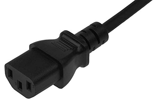 6 Feet (2 Meters) 14AWG Heavy Duty 3 Prong Monitor (Universal Power Cord) Computer Power Cord 6ft (2M) 3 Conductor (IEC320 C13 to NEMA 5-15P) 15 Amp AC Power Cable CNE593692