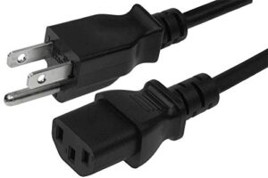 6 feet (2 meters) 14awg heavy duty 3 prong monitor (universal power cord) computer power cord 6ft (2m) 3 conductor (iec320 c13 to nema 5-15p) 15 amp ac power cable cne593692