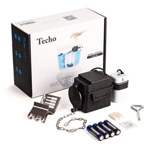techo touchless toilet flush kit with 8” sensor range, adjustable sensor range and flush time, automatic motion sensor powered by batteries